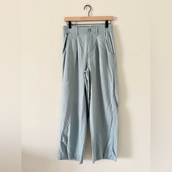 Madewell The Neale Straight Leg Trouser Pant in Drapeweave Pale Blue - Size 4 - Picture 3 of 7